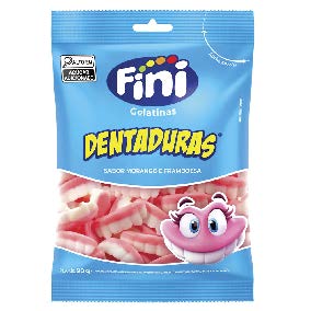 GOMA FINI DENTADURA MORANGO 80G